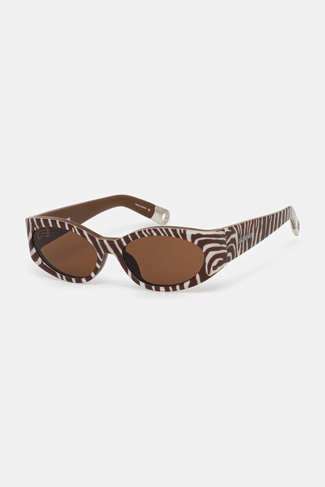 Jacquemus okulary przeciwsłoneczne OVALO damskie kolor brązowy JAC4C11SUN