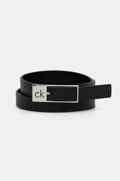 Δερμάτινη ζώνη Calvin Klein χρώμα: μαύρο, K60K612864