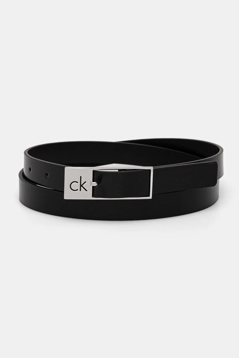Δερμάτινη ζώνη Calvin Klein χρώμα: μαύρο, K60K612869