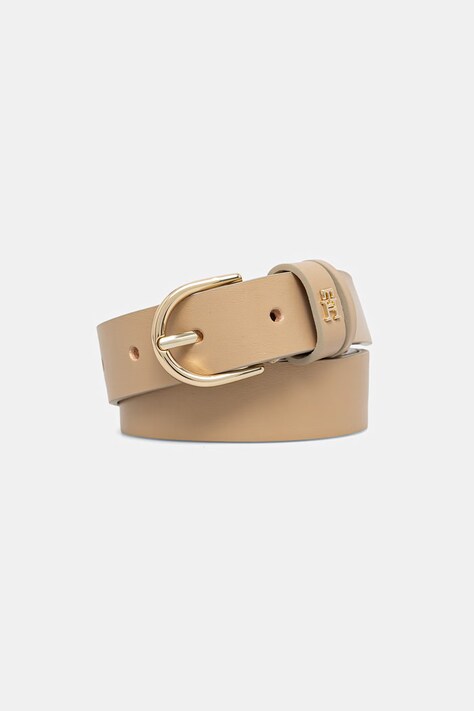 Tommy Hilfiger pasek damski skórzany beżowy AW0AW16836