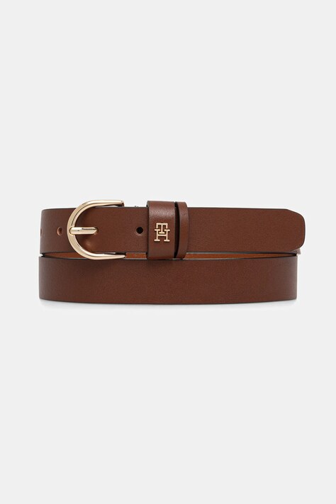 Tommy Hilfiger curea de piele culoarea bej, AW0AW16836
