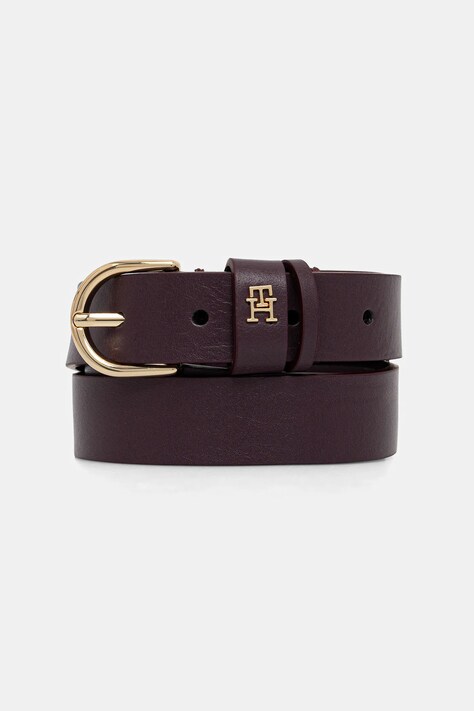 Tommy Hilfiger pasek skórzany damski kolor beżowy AW0AW16836