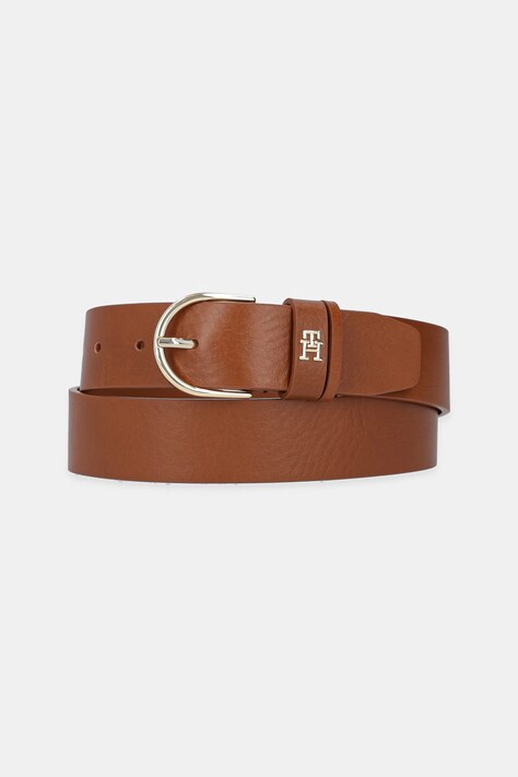 Tommy Hilfiger curea de piele femei, culoarea maro, AW0AW16837