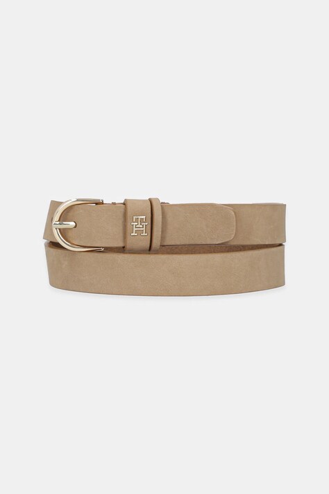 Tommy Hilfiger curea de piele femei, culoarea bej, AW0AW16838