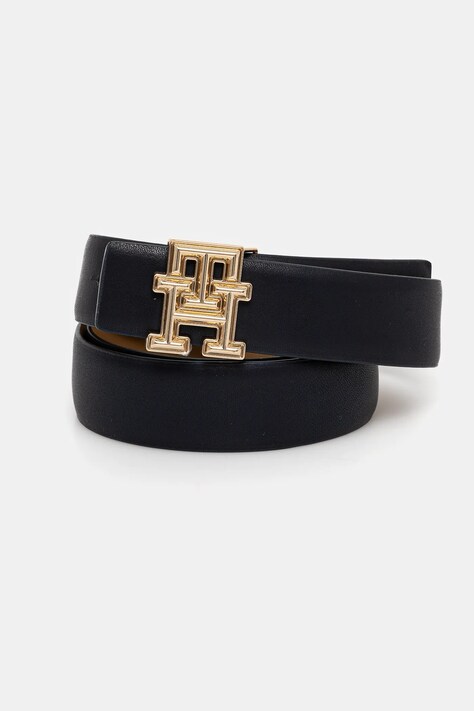 Tommy Hilfiger curea de piele cu doua fete femei, culoarea albastru marin, AW0AW16840