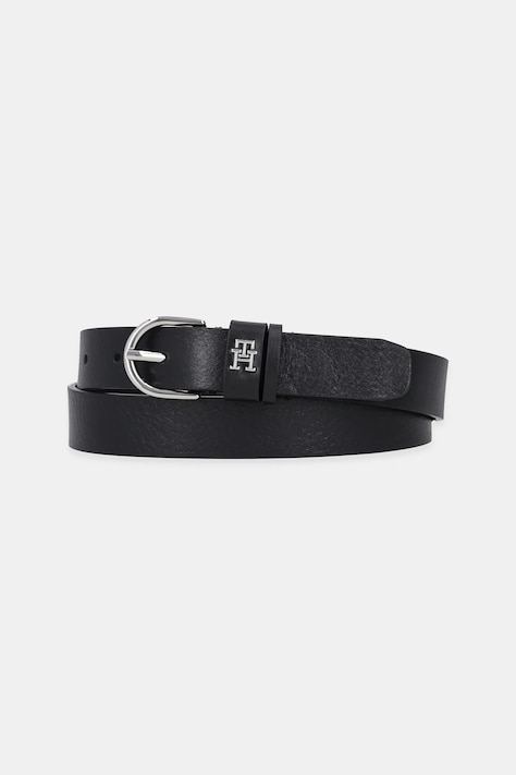 Kožený opasok Tommy Hilfiger dámsky, čierna farba, AW0AW17279