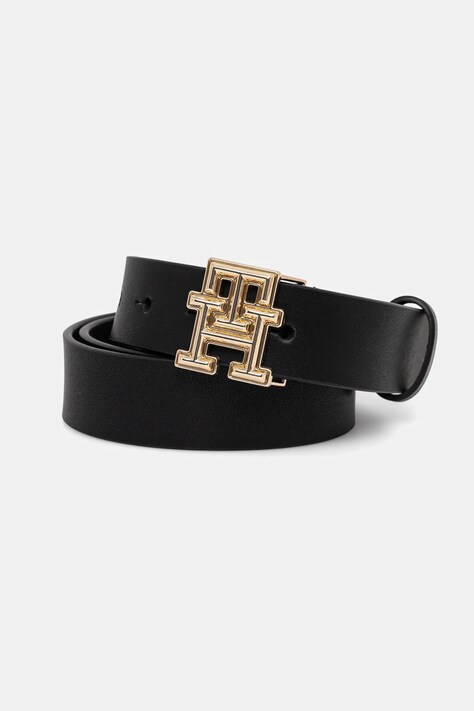 Tommy Hilfiger curea de piele femei, culoarea negru, AW0AW17281