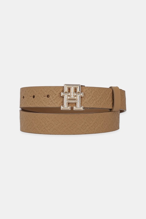 Tommy Hilfiger curea de piele femei, culoarea bej, AW0AW17354