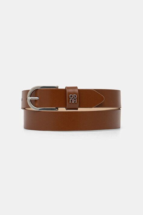 HUGO curea de piele femei, culoarea maro, 50536866
