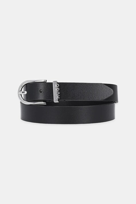 HUGO curea de piele femei, culoarea negru, 50537156