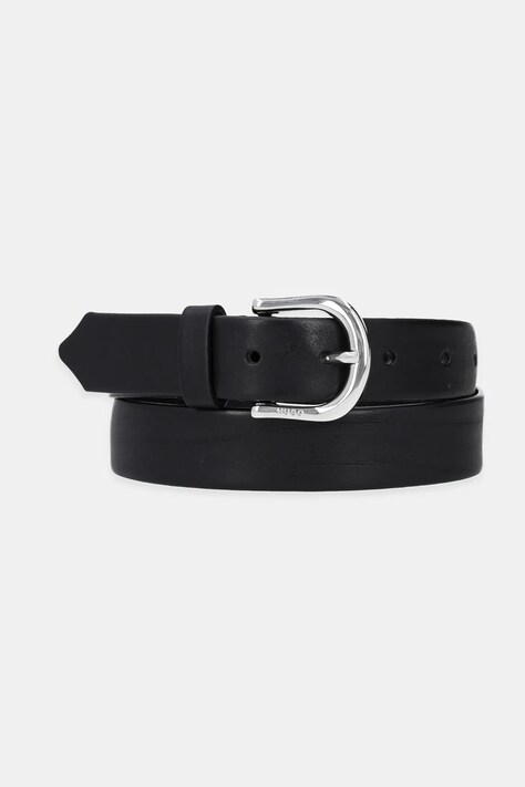 HUGO curea de piele femei, culoarea negru, 50537158