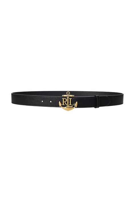 Lauren Ralph Lauren curea de piele femei, culoarea negru, 412957004