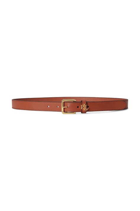 Lauren Ralph Lauren pasek damski skórzany brązowy 412968763