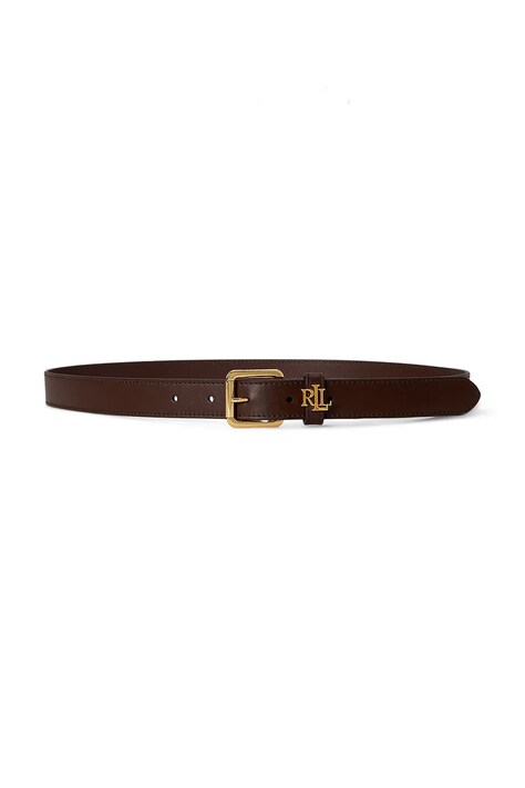 Lauren Ralph Lauren pasek damski skórzany brązowy 412968763