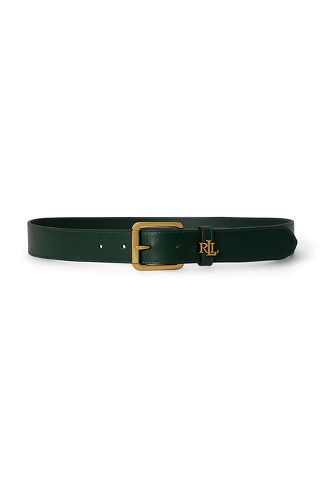 Lauren Ralph Lauren Pasek damski skórzany zielony 412968765