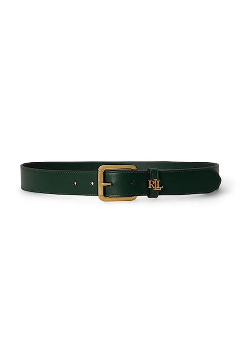 Lauren Ralph Lauren Pasek damski skórzany zielony 412968765
