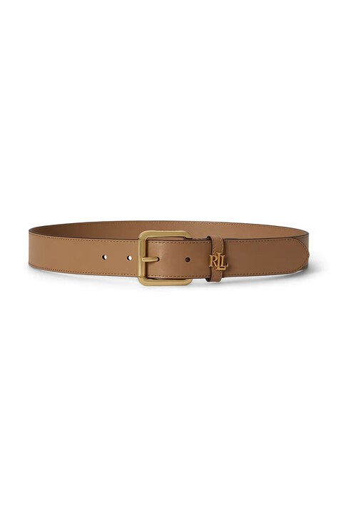 Lauren Ralph Lauren Pasek damski skórzany beżowy 412968765