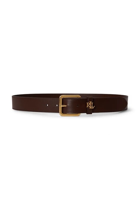 Lauren Ralph Lauren pasek damski skórzany brązowy 412968765