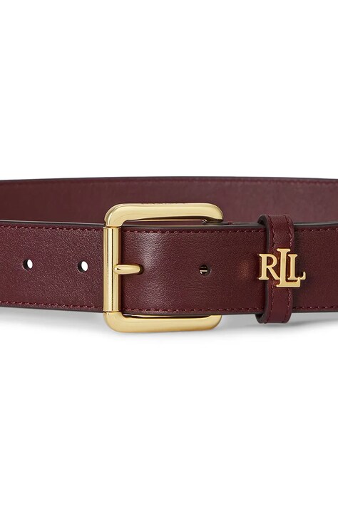 Lauren Ralph Lauren pasek skórzany damski kolor bordowy 412968765