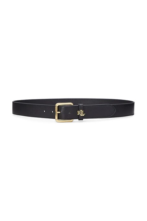 Lauren Ralph Lauren curea de piele femei, culoarea negru, 412968765