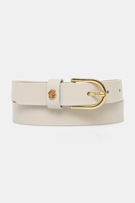 BOSS curea de piele femei, culoarea bej, 50536991