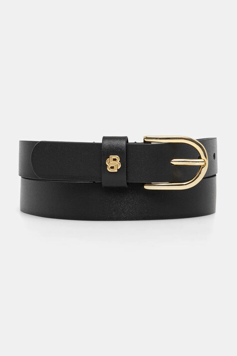 BOSS curea de piele femei, culoarea negru, 50536991