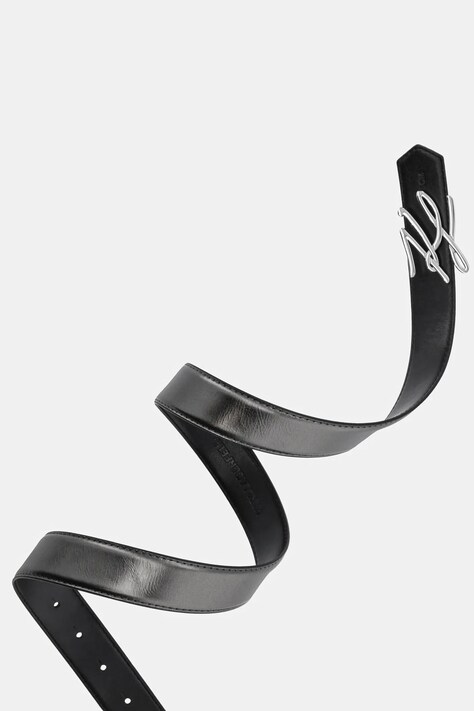 Двосторонній шкіряний ремінь Karl Lagerfeld — SS25-PAD025, сірий — фото 3