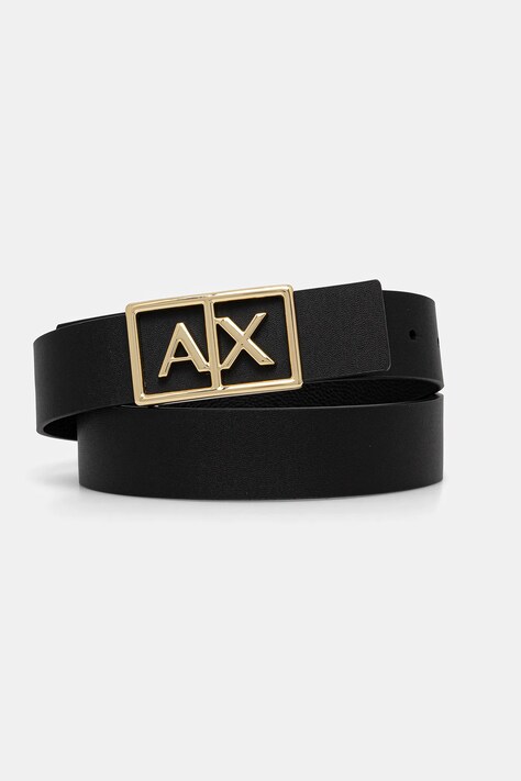 Armani Exchange pasek skórzany dwustronny damski kolor czarny XW000966 AF13953