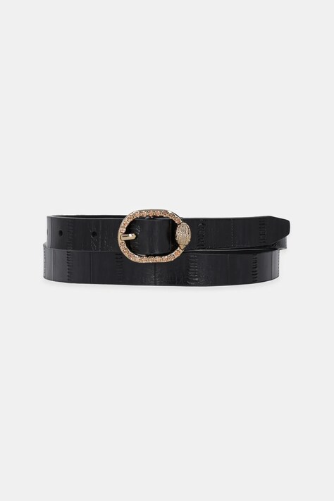 Kurt Geiger London curea de piele femei, culoarea negru, 3654009109