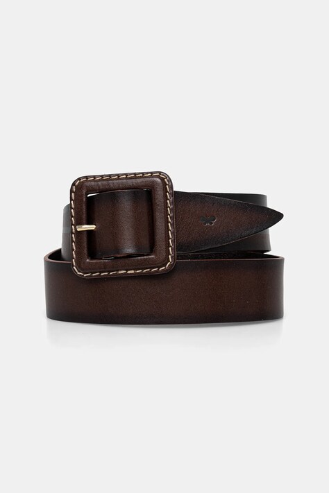 Weekend Max Mara curea de piele femei, culoarea maro, 2515501034600