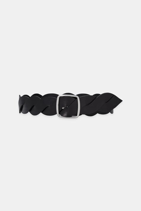 Weekend Max Mara curea de piele femei, culoarea negru, 2515501054600
