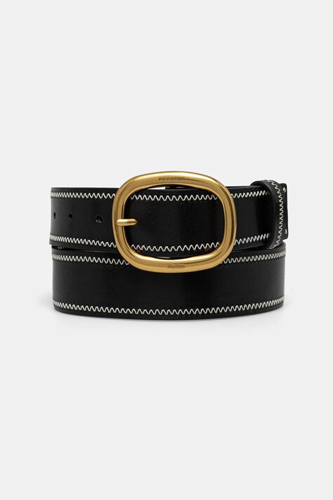 Weekend Max Mara curea de piele femei, culoarea negru, 2515501025600