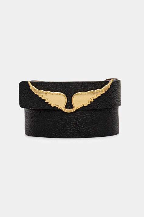 ZADIG&VOLTAIRE curea de piele femei, culoarea negru, LWBT01317
