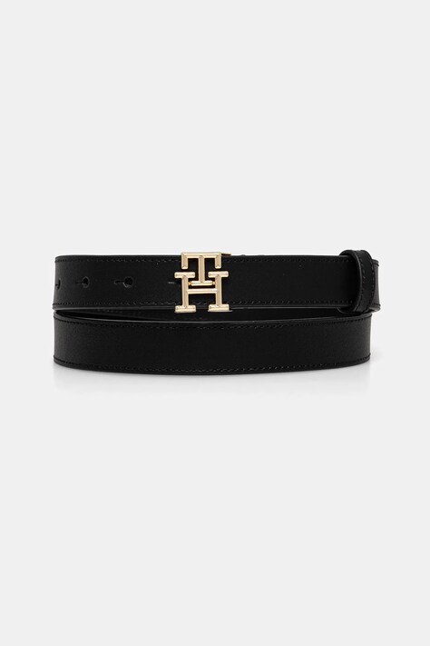 Δερμάτινη ζώνη Tommy Hilfiger χρώμα: μαύρο, AW0AW17248
