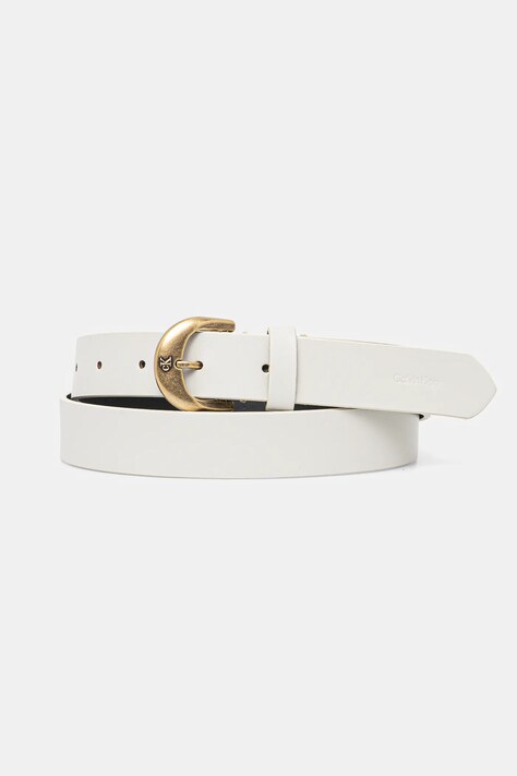 Calvin Klein Jeans curea de piele femei, culoarea bej, LV04K7009G