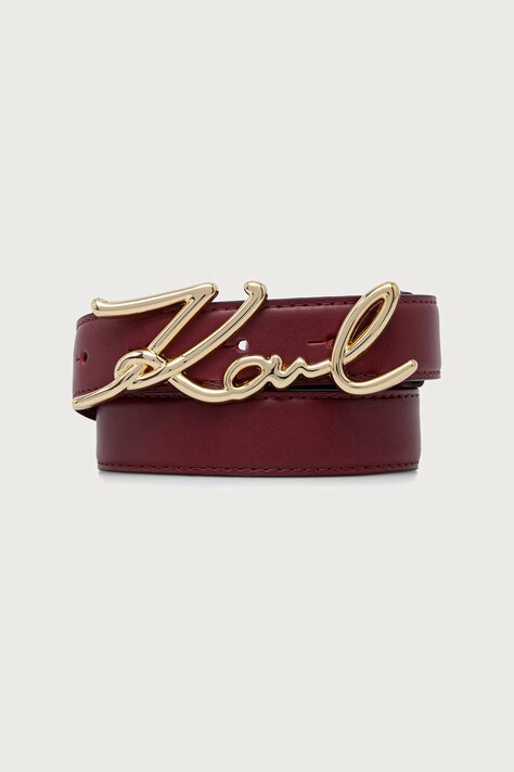 Karl Lagerfeld Pasek damski skórzany K/SIGNATURE czerwony A1W33205