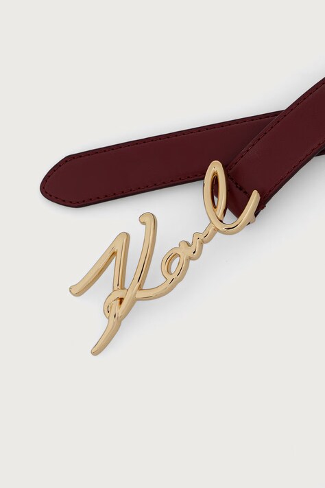 Karl Lagerfeld Pasek damski skórzany K/SIGNATURE czerwony A1W33205