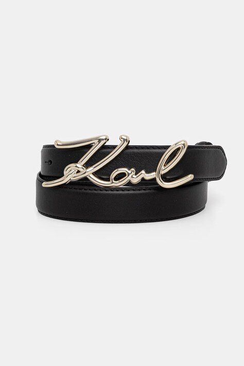Karl Lagerfeld pasek damski skórzany K/SIGNATURE czarny A1W33205