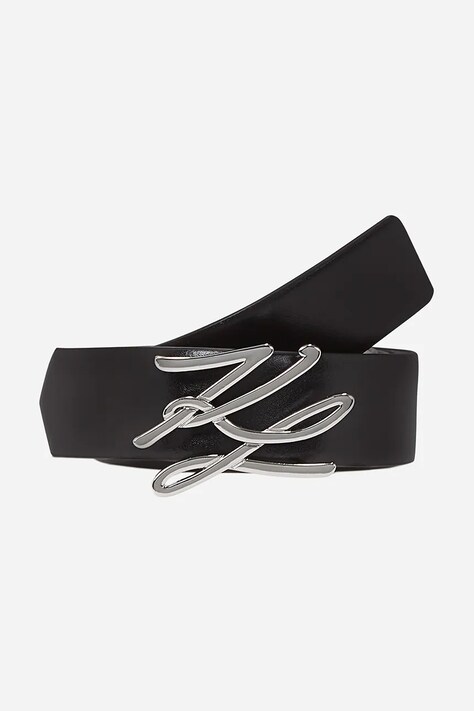 Karl Lagerfeld curea de piele femei, culoarea negru, A2W33057