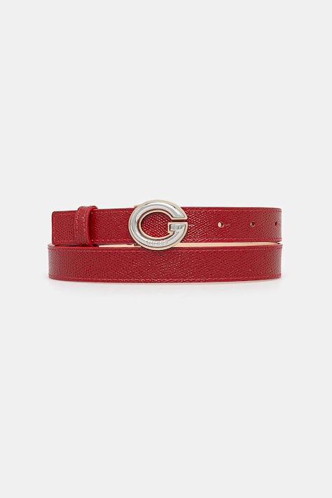 Δερμάτινη ζώνη Guess PUFFY χρώμα: κόκκινο, BW9233 P5215