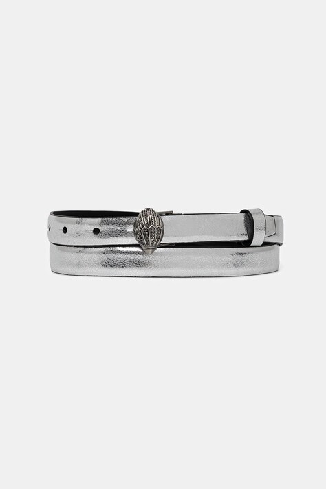 Kurt Geiger London pasek skórzany 20 EAGLE BELT damski kolor srebrny 9693463109