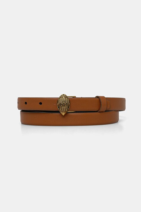 Kožený pásek Kurt Geiger London 20 EAGLE BELT dámský, hnědá barva, 9693433109