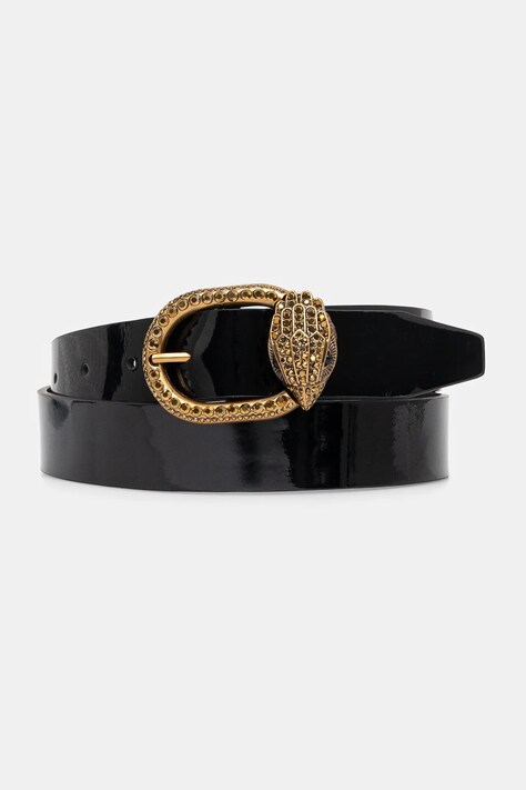 Kožený pásek Kurt Geiger London 30 MAYFAIR BELT dámský, černá barva, 758409309