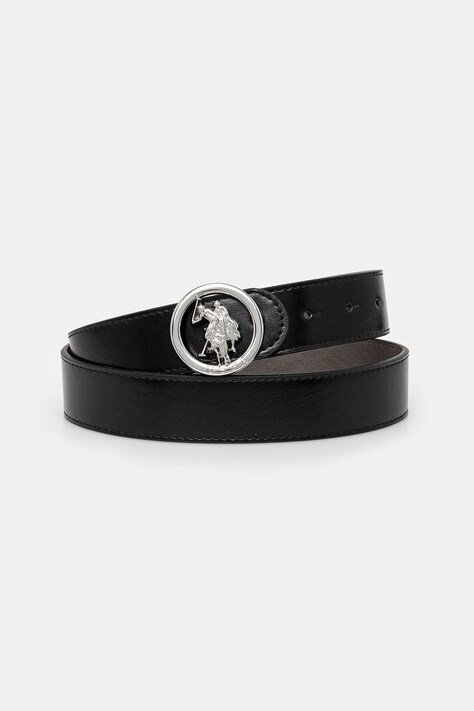 U.S. Polo Assn. curea de piele Marshal femei, culoarea negru, AIUQQ2567WAJ