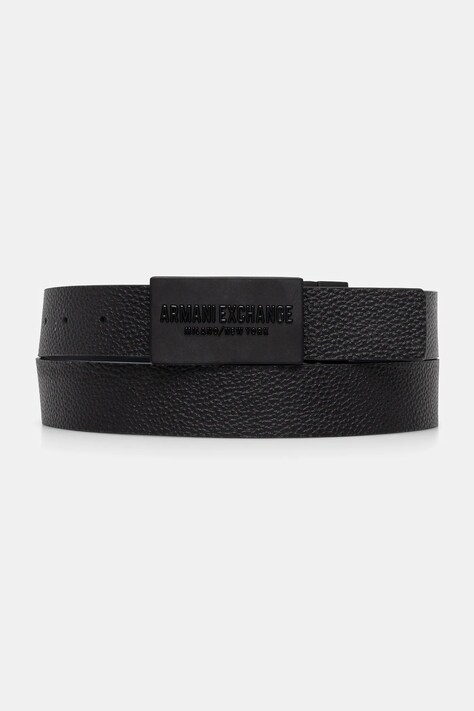 Armani Exchange curea de piele cu doua fete barbati, culoarea negru, XM000289 AF12120