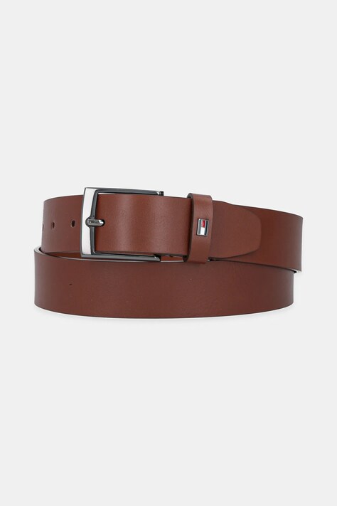 Tommy Hilfiger curea de piele culoarea maro, AM0AM13014