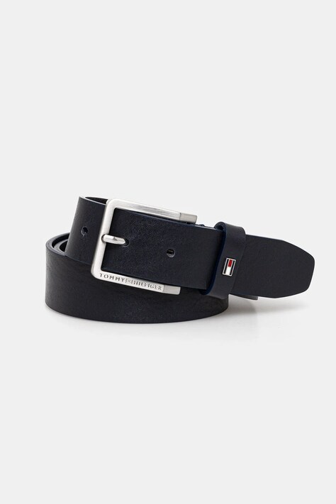 Tommy Hilfiger curea de piele barbati, culoarea albastru marin, AM0AM13020