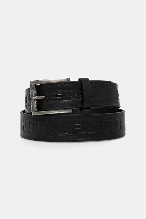 Karl Lagerfeld curea de piele barbati, culoarea negru, 552448.815300