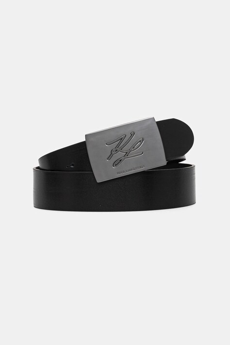 Karl Lagerfeld curea de piele barbati, culoarea negru, 552438.815300