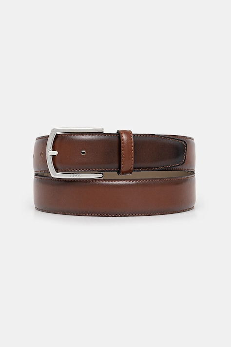 BOSS curea de piele barbati, culoarea maro, 50529626